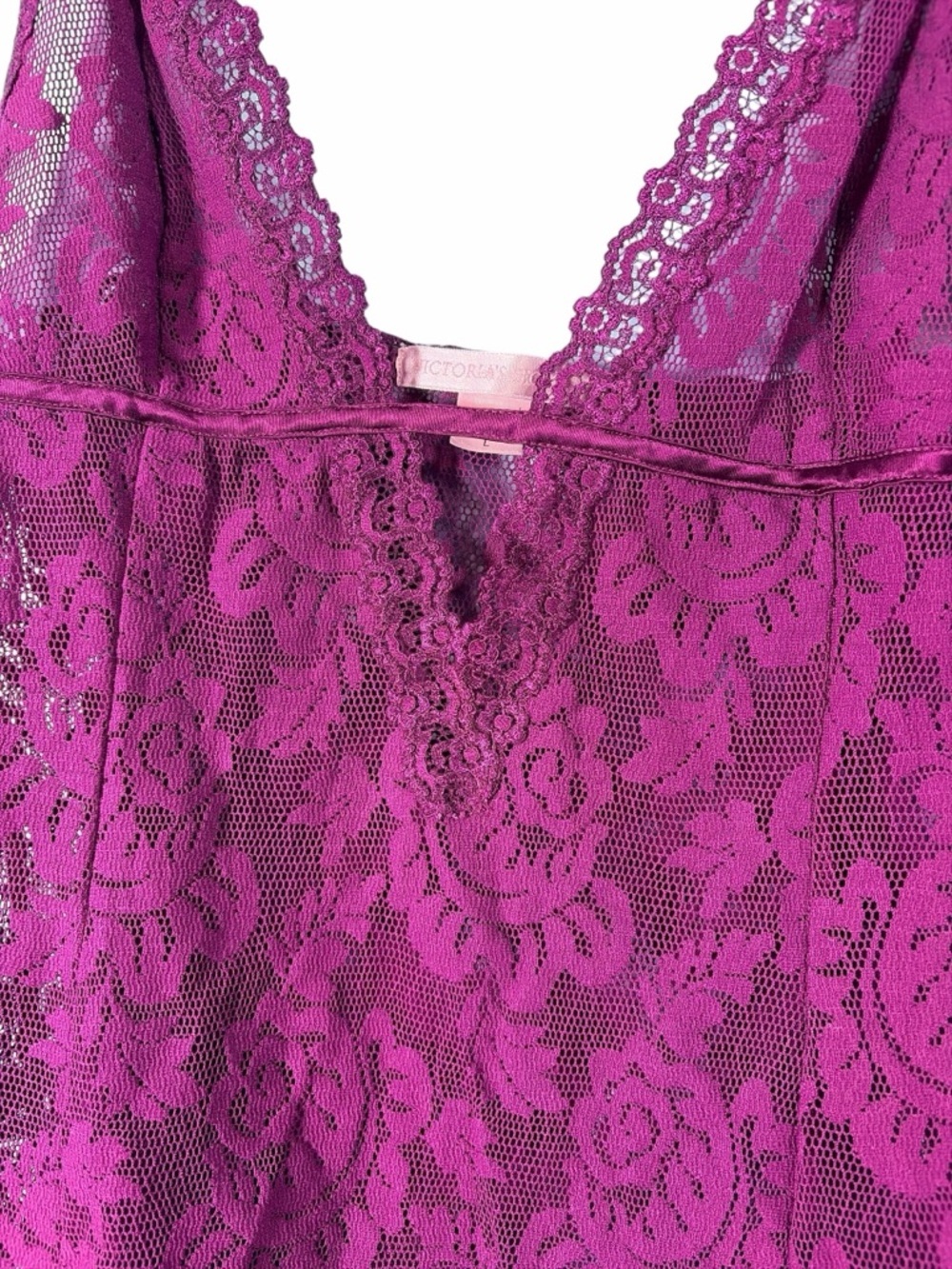 Seductivewear by Cinema & Victoria Secret Baby-dolls Pink/ Purple Women's Sz L - Picture 11 of 16